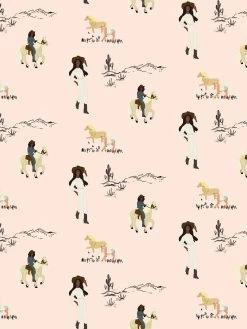 'Christie™ On The Ranch' Wallpaper By Barbie™ - Peach