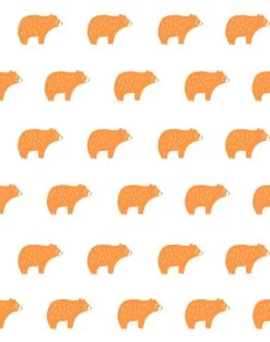 'Chubby Bear' Wallpaper By Tea Collection - Pushpop