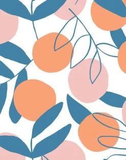 'Citrus' Wallpaper By Tea Collection - Coral -Wall Decoration Store Citrus Coral detail 51f51500 0f61 44ac 89a4 c4f0e5c67a2b