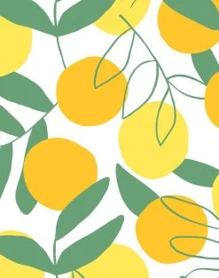 'Citrus' Wallpaper By Tea Collection - Yellow -Wall Decoration Store Citrus Yellow detail ff9638c6 0a72 43d5 ad27 ecea202b01d5