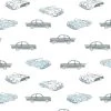 'Classic Cars' Wallpaper By Tea Collection - Blue