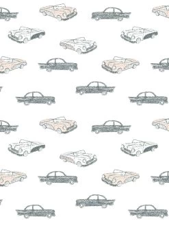 'Classic Cars' Wallpaper By Tea Collection - Peach