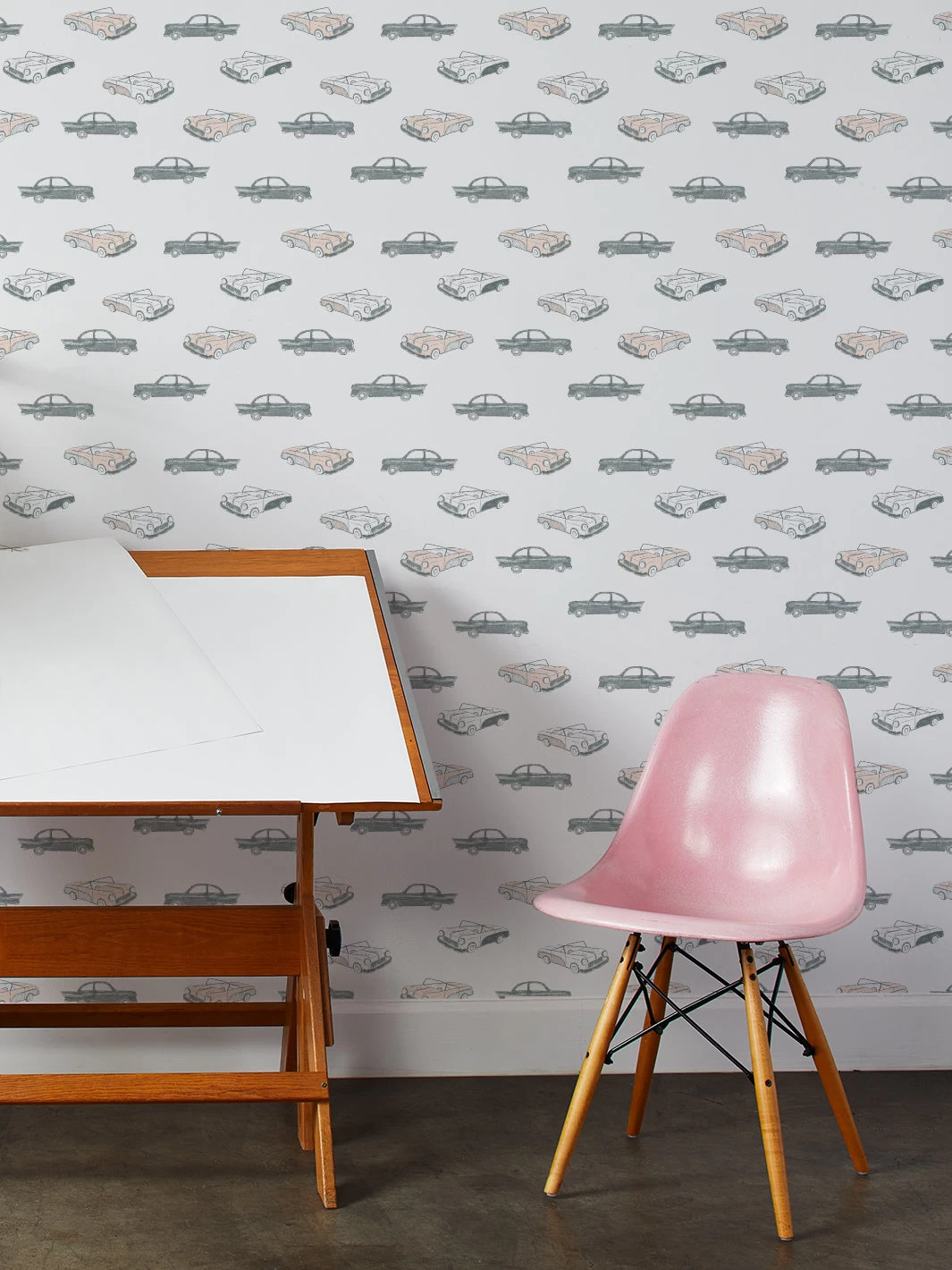 'Classic Cars' Wallpaper By Tea Collection - Peach 4 'Classic Cars' Wallpaper By Tea Collection - Peach - Image 2