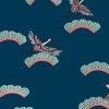 'Cranes In Clouds' Wallpaper By Carly Beck - Peacock -Wall Decoration Store Cranes in Clouds Peacock Design 1d0a7389 6de5 4513 ae13 fe8d4d19a846