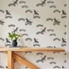 'Cranes In Clouds' Wallpaper By Carly Beck - Cream -Wall Decoration Store Cranes in Clouds by C.A.B. Cream RS