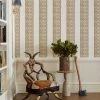 'Crochet Flower Stripe' Wallpaper By Lingua Franca - Ivory -Wall Decoration Store Crochet Flower Stripe Ivory RS