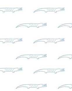 'Crocodile' Wallpaper By Tea Collection - Denim