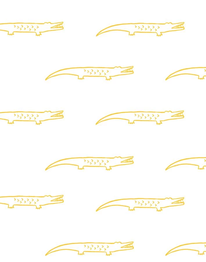'Crocodile' Wallpaper By Tea Collection - Marigold 3 'Crocodile' Wallpaper By Tea Collection - Marigold
