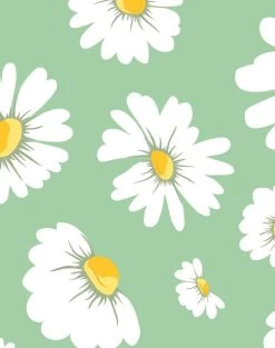'Daisy Bloom' Wallpaper By Wallshoppe - Green -Wall Decoration Store DaisyBloom Green detail 047770b4 855c 4a8b a1e6 f4c983f229ef