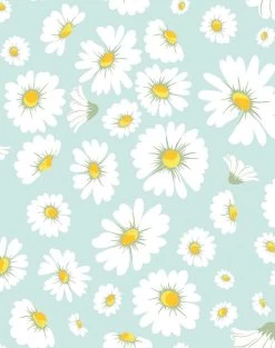 'Daisy Bloom' Wallpaper By Wallshoppe - Seafoam