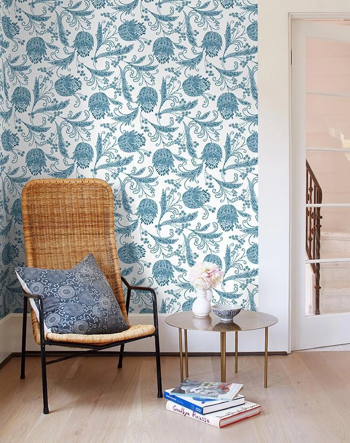 'Dear Prudence' Wallpaper By Wallshoppe - Cadet Blue 4 'Dear Prudence' Wallpaper By Wallshoppe - Cadet Blue - Image 2