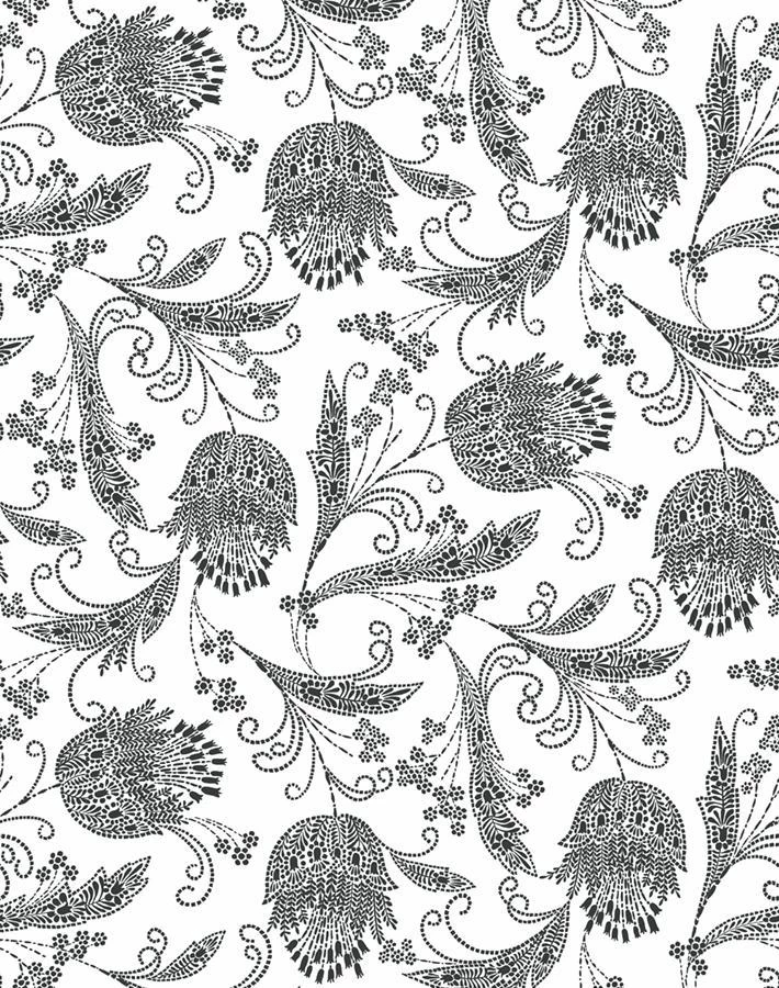 'Dear Prudence' Wallpaper By Wallshoppe - Charcoal 6 'Dear Prudence' Wallpaper By Wallshoppe - Charcoal - Image 4