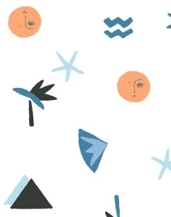 'Egyptian Icons' Wallpaper By Tea Collection - Orange / Blue -Wall Decoration Store EgyptianIcons OrangeBlue detail 5e965572 6c90 4577 b0f8 330cb354e1ff