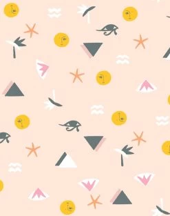 'Egyptian Icons' Wallpaper By Tea Collection - Peach