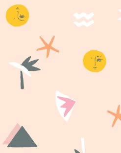 'Egyptian Icons' Wallpaper By Tea Collection - Peach -Wall Decoration Store EgyptianIcons Peach detail 18042883 b5f1 4ac8 b5a2 a34500a9f840