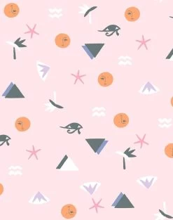'Egyptian Icons' Wallpaper By Tea Collection - Pink