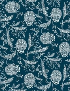 'Eleanor Rigby' Wallpaper By Wallshoppe - Indigo