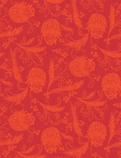 'Eleanor Rigby' Wallpaper By Wallshoppe - Ruby / Persimmon
