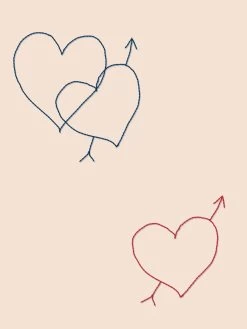 'Embroidered Hearts' Wallpaper By Lingua Franca - Cream -Wall Decoration Store Embroidered Hearts Cream Detail