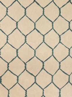 'Evelyn's Chicken Wire' Kraft Wallpaper By Sarah Jessica Parker - Emerald -Wall Decoration Store Evelyn s Chicken Wire on Kraft by SJP Emerald Detail