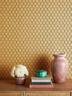 'Evelyn's Chicken Wire' Kraft Wallpaper By Sarah Jessica Parker - Emerald