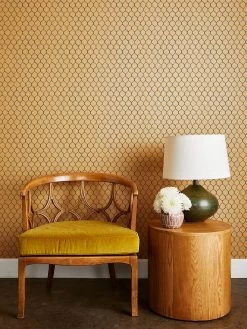 'Evelyn's Chicken Wire' Kraft Wallpaper By Sarah Jessica Parker - Sapphire