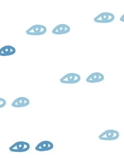 'Eyes' Wallpaper By Clare V. - Light Blue