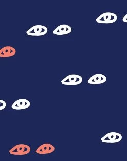 'Eyes' Wallpaper By Clare V. - Navy
