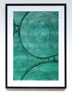 'Green 'Faux Bois Glam' Framed Art By Nathan Turner