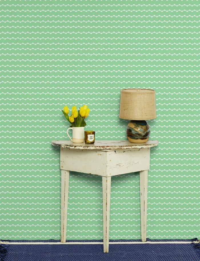 'Fes Zag' Wallpaper By Wallshoppe - Mermaid Green 4 'Fes Zag' Wallpaper By Wallshoppe - Mermaid Green - Image 2