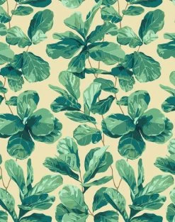 'Fiddle Fig' Wallpaper By Nathan Turner - Beige