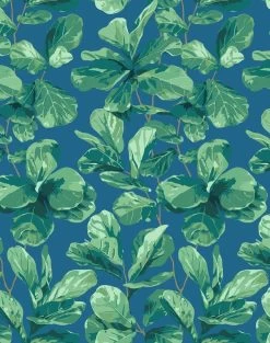 'Fiddle Fig' Wallpaper By Nathan Turner - Cadet Blue -Wall Decoration Store FiddleFig cadetblueWEB bcf1f10e 9eb7 408d b091 8220e1b2ba65