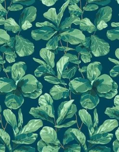'Fiddle Fig' Wallpaper By Nathan Turner - Indigo -Wall Decoration Store FiddleFig indigoWEB a5e8f4b6 71ff 4045 b182 d7af12918c96