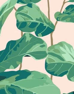 'Fiddle Fig' Wallpaper By Nathan Turner - Peach -Wall Decoration Store FiddleFig peach.detail 2842f0be 50a6 47e6 8609 69568e43f1ee