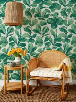 'Fiddle Fig' Grasscloth Wallpaper By Nathan Turner - Natural