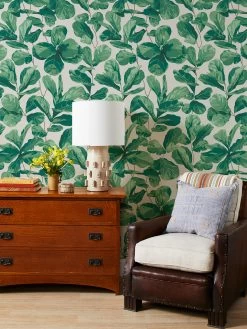 'Fiddle Fig' Grasscloth Wallpaper By Nathan Turner - Natural -Wall Decoration Store Fiddle Fig Grasscloth RS 2