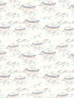 'Fishing Boats' Wallpaper By Tea Collection - Ivory