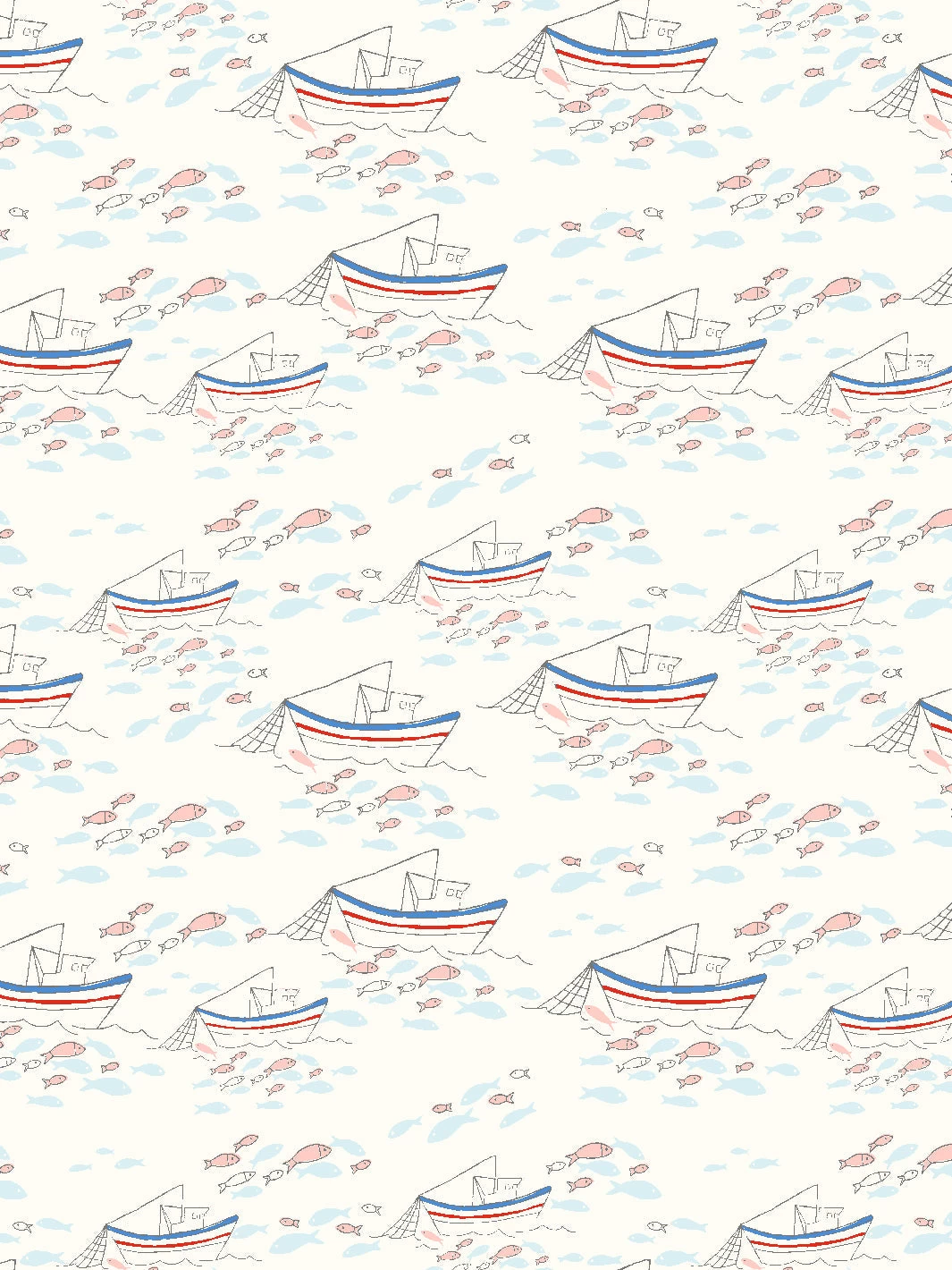 'Fishing Boats' Wallpaper By Tea Collection - Ivory 3 'Fishing Boats' Wallpaper By Tea Collection - Ivory