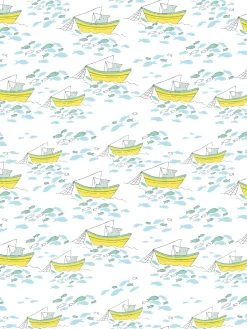 'Fishing Boats' Wallpaper By Tea Collection - White