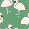 'Flamingos' Wallpaper By Tea Collection - Green -Wall Decoration Store Flamingos by Tea Collection Green Design
