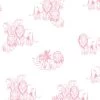 'Foliage Lions' Wallpaper By Tea Collection - Pink