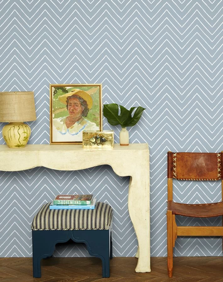 'Frances Chevron' Wallpaper By Wallshoppe - Gray 4 'Frances Chevron' Wallpaper By Wallshoppe - Gray - Image 2
