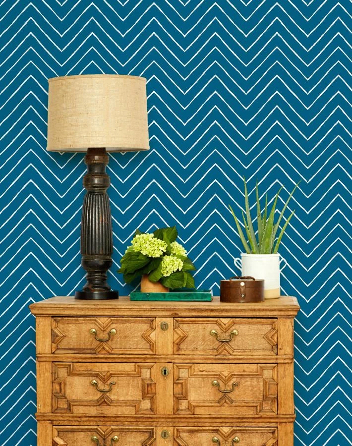 'Frances Chevron' Wallpaper By Wallshoppe - Cadet Blue 4 'Frances Chevron' Wallpaper By Wallshoppe - Cadet Blue - Image 2