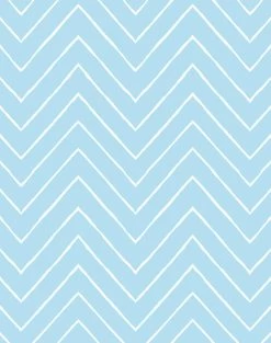 'Frances Chevron' Wallpaper By Wallshoppe - Baby Blue