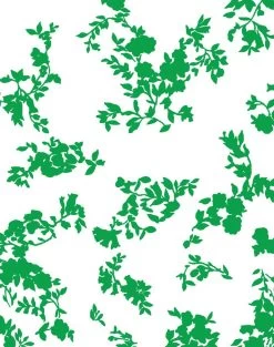 'Françoise Floral' Wallpaper By Clare V. - Green / White -Wall Decoration Store Francoise Floral by Clare V Green on White detail