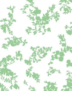 'Françoise Floral' Wallpaper By Clare V. - Spring Green / White 7 'Françoise Floral' Wallpaper By Clare V. - Spring Green / White -Wall Decoration Store Francoise Floral by Clare V Spring Green on White detail