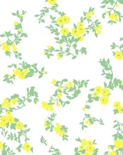 'Françoise Floral' Wallpaper By Clare V. - Yellow / Spring Green -Wall Decoration Store Francoise Floral by Clare V Yellow Spring Green detail a0945213 3229 402c ab8d f665f0719c50