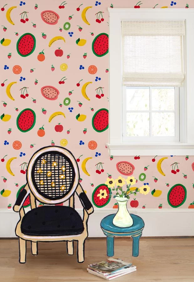 'Fruit Punch' Wallpaper By Carly Beck - Pink 4 'Fruit Punch' Wallpaper By Carly Beck - Pink - Image 2