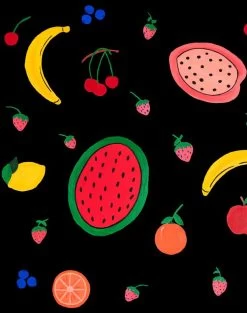'Fruit Punch' Wallpaper By Carly Beck - Black