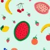 'Fruit Punch' Wallpaper By Carly Beck - Robins Egg -Wall Decoration Store Fruit Punch robins egg design 85f018b4 6dd9 4d5c 8b9e 97cd0aab32ce